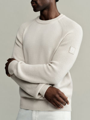 Aspect Creneck Jumper in Silver Birch.